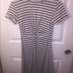Black and white striped body con dress